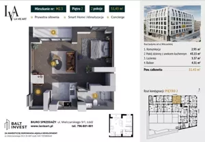 Mieszkanie dwupokojowe 51,00 m², Łódź, Śródmieście, 6 sierpnia, Sprzedaż