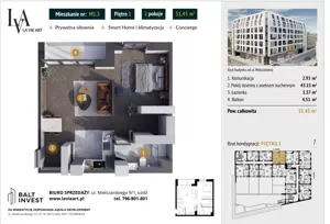 Mieszkanie dwupokojowe 51,00 m², Łódź, Śródmieście, 6 sierpnia, Sprzedaż