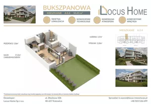 Mieszkanie dwupokojowe 50,00 m², Katowice, Piotrowice-Ochojec, Bukszpanowa, Sprzedaż