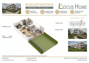 Mieszkanie dwupokojowe 50,00 m², Katowice, Piotrowice-Ochojec, Bukszpanowa, Sprzedaż