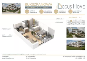 Mieszkanie dwupokojowe 50,00 m², Katowice, Piotrowice-Ochojec, Bukszpanowa, Sprzedaż