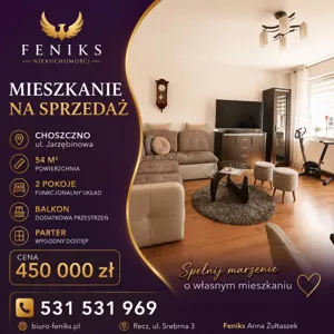 Mieszkanie dwupokojowe 54,00 m², Choszczno, Jarzębinowa, Sprzedaż