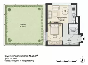 Mieszkanie dwupokojowe 46,00 m², Poznań, Naramowice, Jasna Rola, Sprzedaż