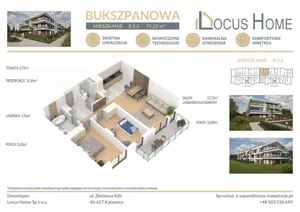 Mieszkanie trzypokojowe 79,00 m², Katowice, Piotrowice-Ochojec, Bukszpanowa, Sprzedaż