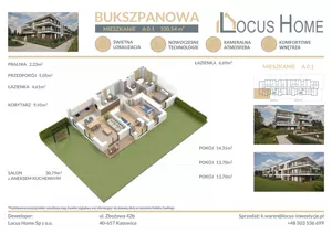 Mieszkanie czteropokojowe 101,00 m², Katowice, Piotrowice-Ochojec, Bukszpanowa, Sprzedaż