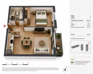 Mieszkanie dwupokojowe 44,00 m², Piaseczno, Sprzedaż