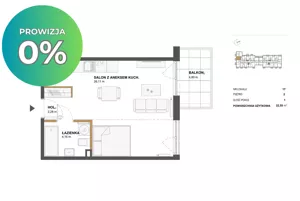 Mieszkanie jednopokojowe 32,55 m², Warszawa, Włochy, Sprzedaż