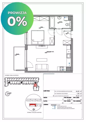 Mieszkanie dwupokojowe 44,20 m², Warszawa, Szeligowska, Sprzedaż