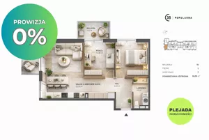 Mieszkanie trzypokojowe 58,05 m², Warszawa, Włochy, Popularna, Sprzedaż