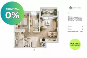 Mieszkanie trzypokojowe 57,96 m², Warszawa, Włochy, Popularna, Sprzedaż