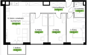Mieszkanie czteropokojowe 83,47 m², Poznań, Podolany, Jasielska, Sprzedaż