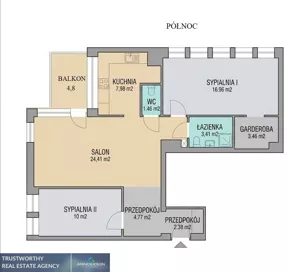 Mieszkanie trzypokojowe 73,44 m², Kraków, Krowodrza, Nowa Wieś, Sprzedaż