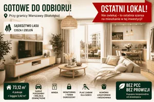 Mieszkanie trzypokojowe 73,12 m², Jabłonna, Dereniowa, Sprzedaż