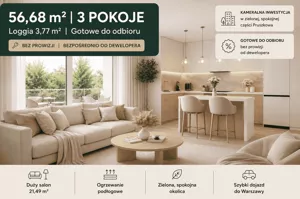 Mieszkanie trzypokojowe 56,68 m², Pruszków, Sprzedaż