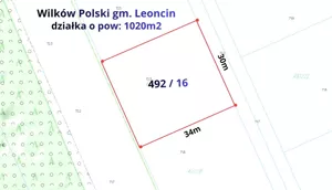 Działka 1 020,00 m², Wilków Polski, Sprzedaż