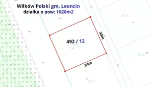 Działka 1 020,00 m², Wilków Polski, Sprzedaż