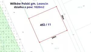 Działka 1 020,00 m², Wilków Polski, Sprzedaż