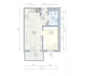Mieszkanie dwupokojowe 35,69 m², Wrocław, Krzyki-Partynice, Krzyki, Partynicka, Sprzedaż