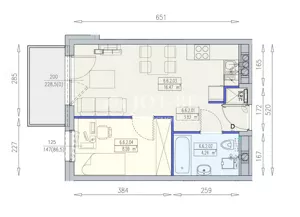 Mieszkanie dwupokojowe 33,25 m², Wrocław, Krzyki-Partynice, Krzyki, Partynicka, Sprzedaż