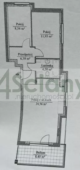Mieszkanie trzypokojowe 56,00 m², Warszawa, Białołęka, Marywilska, Sprzedaż