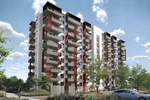 Ul. Powstańców / os. Piastów - Budynek F, nowe mieszkania, Dom-Bud M.Szaflarski, ul. Powstańców / os. Piastów, Mistrzejowice (Osiedle Piastów), Kraków