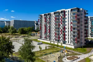 Ul. Powstańców / os. Piastów - Budynek F, nowe mieszkania, Dom-Bud M.Szaflarski, ul. Powstańców / os. Piastów, Mistrzejowice (Osiedle Piastów), Kraków