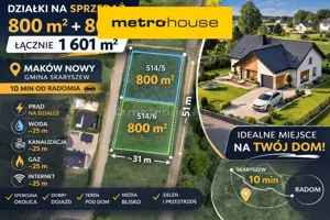 Działka 1 601,00 m², Maków Nowy, Sprzedaż