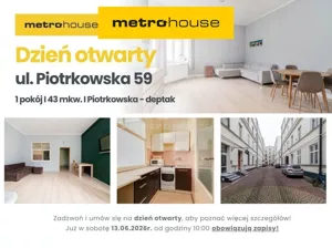 Mieszkanie jednopokojowe 43,01 m², Łódź, Śródmieście, Piotrkowska, Sprzedaż