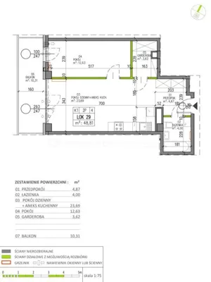 Mieszkanie dwupokojowe 48,81 m², Warszawa, Białołęka, Sprzedaż