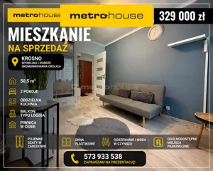 Mieszkanie dwupokojowe 50,50 m², Krosno, Żwirki i Wigury, Sprzedaż