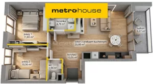 Mieszkanie trzypokojowe 60,15 m², Warszawa, Bemowo, Sprzedaż