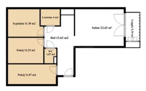Mieszkanie czteropokojowe 82,16 m², Warszawa, Mokotów, Bokserska, Sprzedaż