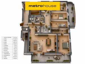 Mieszkanie pięciopokojowe 159,15 m², Warszawa, Mokotów, Sprzedaż