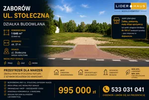 Działka 1 646,00 m², Zaborów, Sprzedaż