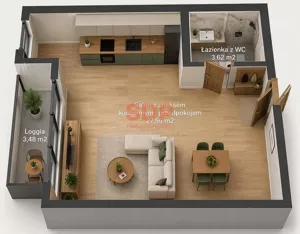 Mieszkanie jednopokojowe 31,18 m², Wrocław, Psie Pole-Zawidawie, Psie Pole, Lothara Herbsta, Sprzedaż