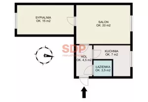 Mieszkanie dwupokojowe 49,73 m², Warszawa, Wola, Długosza Jana, Sprzedaż