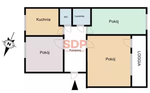 Mieszkanie trzypokojowe 60,00 m², Wrocław, Psie Pole-Zawidawie, Psie Pole, Koszarowa, Sprzedaż