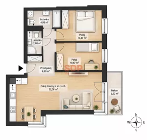 Mieszkanie trzypokojowe 68,15 m², Wrocław, Krzyki-Partynice, Krzyki, Traugutta Romualda, Sprzedaż