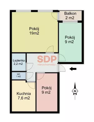 Mieszkanie trzypokojowe 57,00 m², Wrocław, Krzyki-Partynice, Krzyki, Zaolziańska, Sprzedaż