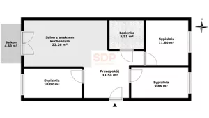 Mieszkanie czteropokojowe 71,14 m², Zabrodzie, Zabrodzka, Sprzedaż