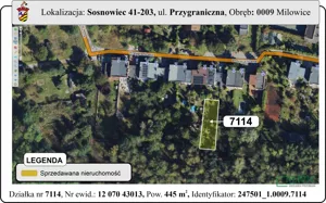Działka 445,00 m², Sosnowiec, Milowice, Przygraniczna, Sprzedaż