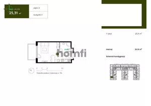Mieszkanie jednopokojowe 25,31 m², Gdańsk, Młyniska, Twarda, Sprzedaż