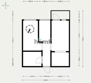 Mieszkanie dwupokojowe 38,03 m², Katowice, Brynów-Osiedle Zgrzebnioka, Brynów, Wincentego Pola, Sprzedaż