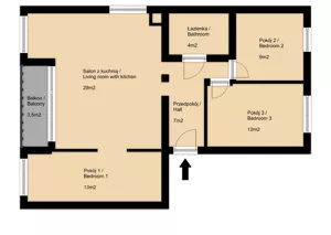 Mieszkanie czteropokojowe 75,00 m², Dąbrowa Górnicza, Mydlice, Waleriana Łukasińskiego, Sprzedaż
