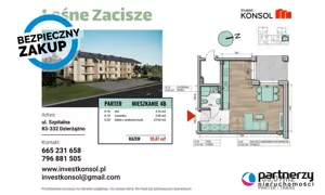 Mieszkanie jednopokojowe 35,07 m², Dzierżążno, Szpitalna, Sprzedaż