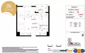 Mieszkanie dwupokojowe 41,50 m², Toruń, Jakubskie Przedmieście, Lubicka, Sprzedaż