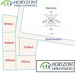 Działka 1 010,00 m², Dobrzewino, Sprzedaż