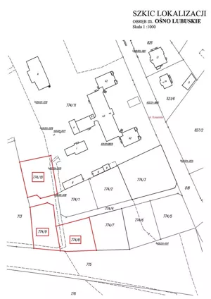 Działka 1 052,00 m², Ośno Lubuskie, Rzepińska, Sprzedaż