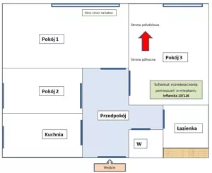 Mieszkanie trzypokojowe 60,00 m², Warszawa, Śródmieście, Inflancka, Wynajem