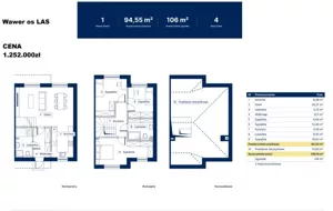 Dom segment skrajny 94,55 m², Warszawa, Wawer, Sprzedaż